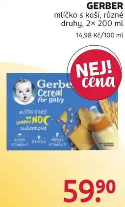 Rossmann Gerber mléčko s kaší nabídka