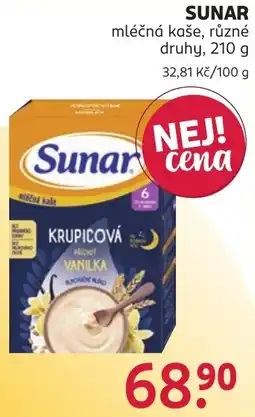 Rossmann Sunar mléčná kaše krupicová vanilka nabídka
