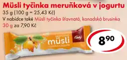 CBA Fera müsli tyčinka v jogurtu meruňková nabídka