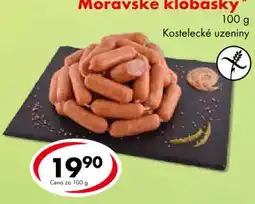 CBA Kostelecké uzeniny Moravské klobasky nabídka