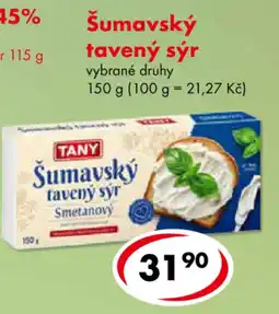 CBA Tany šumavský tavený sýr smetanový nabídka