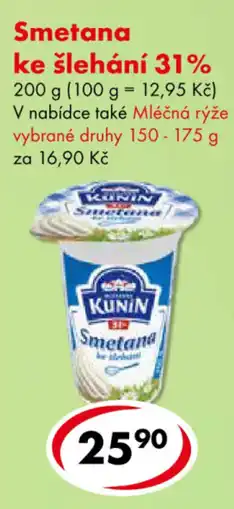 CBA Kunin smetana ke šlehání nabídka