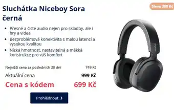 Niceboy Sluchátka Sora černá