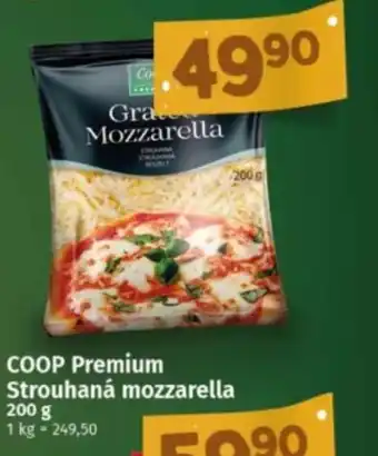 Coop premium strouhaná mozzarella