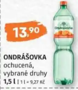 Konzum Ondrášovka ochucená, vybrané druhy nabídka