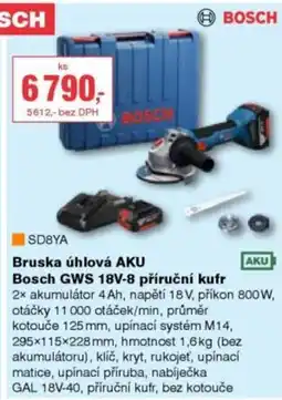 DEK Bruska úhlová aku bosch gws 18v-8 příruční kufr nabídka