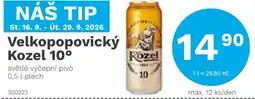 Konzum Kozel Velkopopovický 10° nabídka