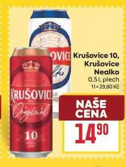 Billa Krušovice Nealko 0,51, plech nabídka