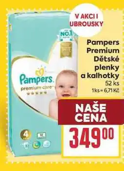 Billa Pampers Premium Dětské plenky a kalhotky 52 ks nabídka