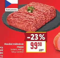 Billa Hovězí mělněné maso balení nabídka
