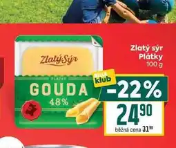 Billa Zlatý sýr Plátky nabídka