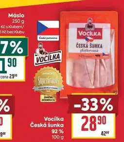 Billa Vocilka Česká šunka 92% nabídka