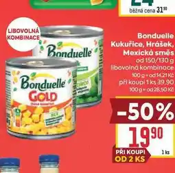 Billa Bonduelle Kukuřice, Hrášek, Mexická směs od 150/130 g nabídka