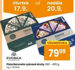TEMPO Zvoska pizza baroneta vybrané druhy nabídka
