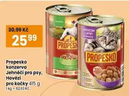 TEMPO Propesko konzerva Jehněčí pro psy, Hovězí pro kočky nabídka
