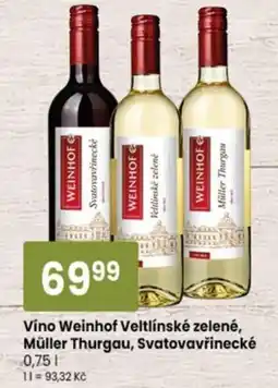 TEMPO Weinhof veltlínské zelené, Müller Thurgau, svatovavřinecké nabídka