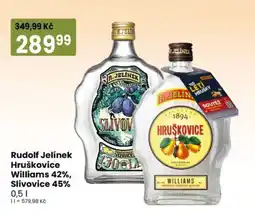 TEMPO Rudolf Jelínek Hruškovice Williams 42%, Slivovice 45% nabídka