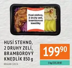 Coop hb Krajan husí stehno, 2 druhy zelí, bramborový knedlík nabídka