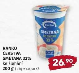 Coop hb Ranko čerstvá smetana 33% ke šlehání nabídka