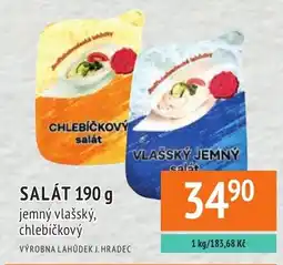 Coop hb Výrobna lahůdek j. hradeč jemný vlašský, chlebičkový salát nabídka