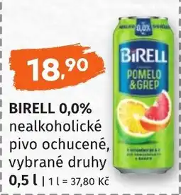 Coop hb Birell 0,0% nealkoholické pivo ochucené, vybrané druhy nabídka