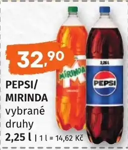 Coop hb Pepsi/ Mirinda vybrané druhy nabídka