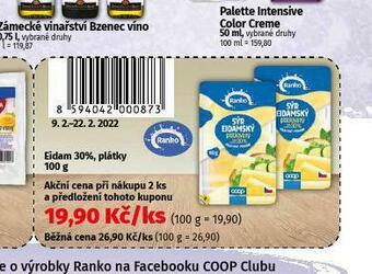 Coop Eidam 30% plátky nabídka