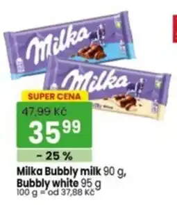 TEMPO Milka Bubbly milk Bubbly white nabídka