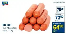 Makro Aro hot dog nabídka