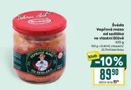 Billa Švéda Vepřové maso od sedláka ve vlastní šťávě nabídka