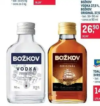 Božkov Vodka 37,5 %, Božkov Originál 37,5 %