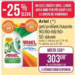 Teta Ariel (*) gel/prášek/kapsle 90/80-68/60-50 dávek nabídka