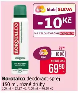 Teta Borotalco Deodorant sprej nabídka