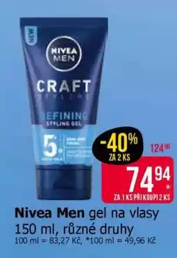 Teta NIVEA MEN Gel na vlasy nabídka