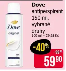 Teta Dove antiperspirant nabídka