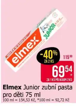 Teta Elmex Junior zubní pasta pro děti 75 ml nabídka
