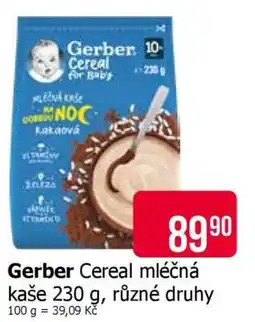 Teta Gerber Cereal mléčná kaše 230 g, různé druhy nabídka