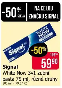 Teta Signal White Now 3v1 zubní pasta 75 ml nabídka