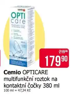 Teta Cemio OPTICARE multifunkční roztok na kontaktní čočky 380 ml nabídka