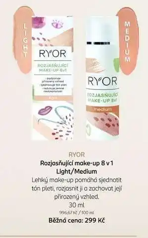RYOR Rozjasňující make-up 8 v 1 Light/Medium