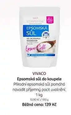 Rossmann VIVACO Epsomská sůl do koupele nabídka