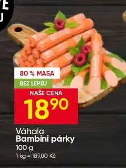 Hruška Váhala Bambini párky nabídka