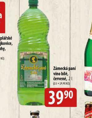 Bala Zámecká paní víno nabídka