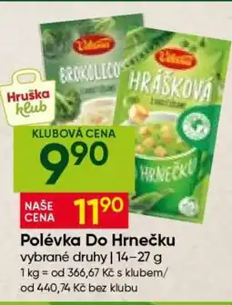 Hruška POLÉVKA DO HRNEČKU nabídka