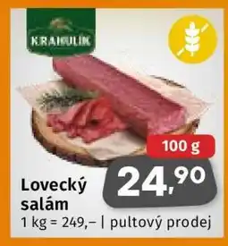 Coop Lovecký salám nabídka