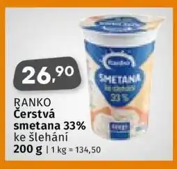 Coop RANKO ČERSTVÁ SMETANA 33% ke šlehání nabídka