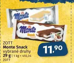 Coop Zott Monte Snack nabídka