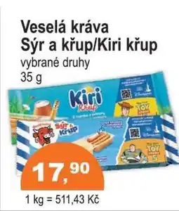 COOP DISKONT Veselá kráva Sýr a křup Kiri křup nabídka
