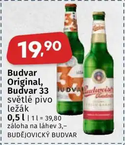 Coop Budvar Originál, Budvar 33 nabídka