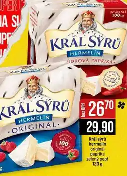 Jip Král sýrů hermelín originál paprika zelený pepř nabídka